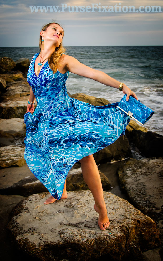 Azur blue color matching outfit