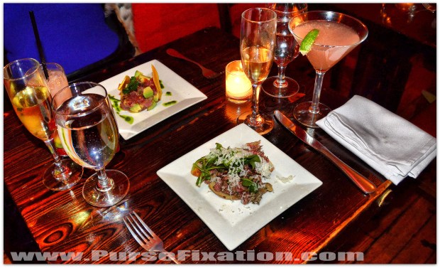 Tuna Ceviche and fillet mignon beef tartar in The Cuban Hoboken